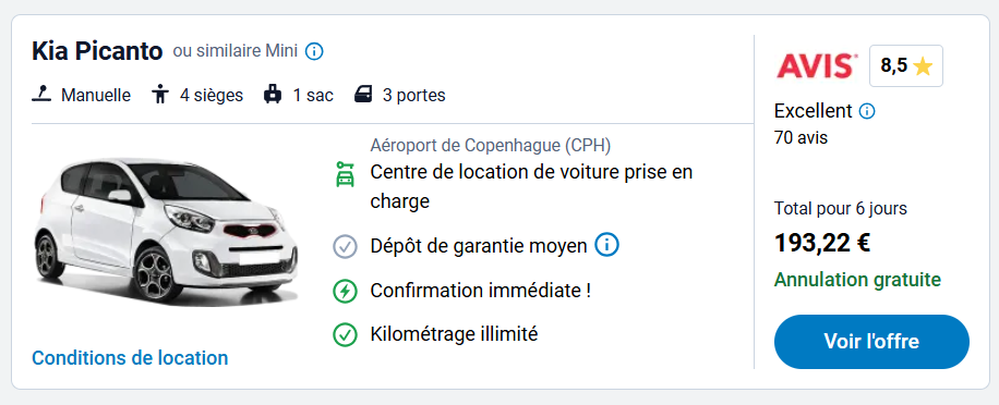Location voiture Passion Copenhague